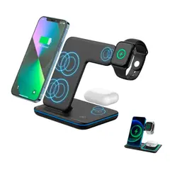 GENERICO - Cargador Inalámbrico 3 En 1, iPhone, Iwatch, AirPods-15w