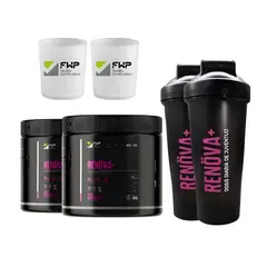 GENERICO - Colágeno Renova Plus con biopéptidos activos 315 g (Pack x2) + 2 tomatodos y 2 vasitos