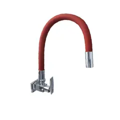 GENERICO - LLAVE DE COCINA PARED PICO FLEXIBLE ROJO GF1105 ROJO