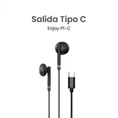 MOVISUN - Audífonos Enjoy P1 – Cable Tipo C, Micrófono, Control de Volumen y Reproducción, Diseño Metálico, 1.20 m