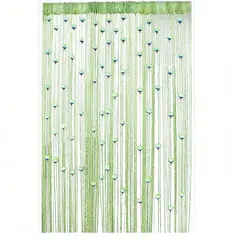 DANWEILE - Cortina decorativa con cuentas para el hogar, 1x2 metros -Verde