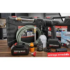 GENERICO - Hidrolavadora Portátil Inalámbrica 300V Alta Presión Doble Batería Recargable Limpieza Autos Hogar
