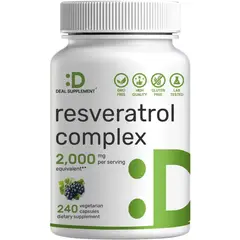 VOY SALUD - Resveratrol Complex 2000 mg 240 Cápsulas – Antioxidante Premium