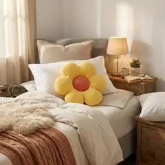 GENERICO - Cojín de Flor Amarillo 41 cm