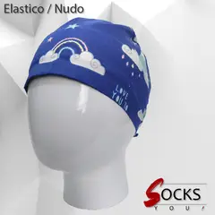 GENERICO - Gorro Medico de uso Clínico, Dental, Enfería o Tecnico - Elastico con nudo - Nubes y Arcoíris
