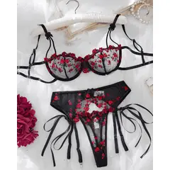 GENERICO - Set de Lencería negro para mujer M - GEORGINA