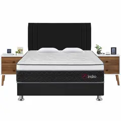 FORLI - Dormitorio Iridio Gris Queen + 02 Veladores Veni