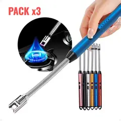 OEM - Pack 3 Unidades Encendedor de Arco Eléctrico para Cocina y Camping - Recargable con USB