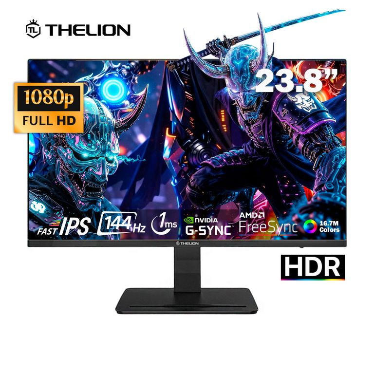 MONITOR GAMING THELION GL24EFI, 23.8 IPS, FHD, 144Hz, 1ms MPRT, Compatible FreeSync