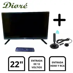 DIORE - Televisor Dioré DS22D básico 12 voltios + Antena Señal Digital HDTV