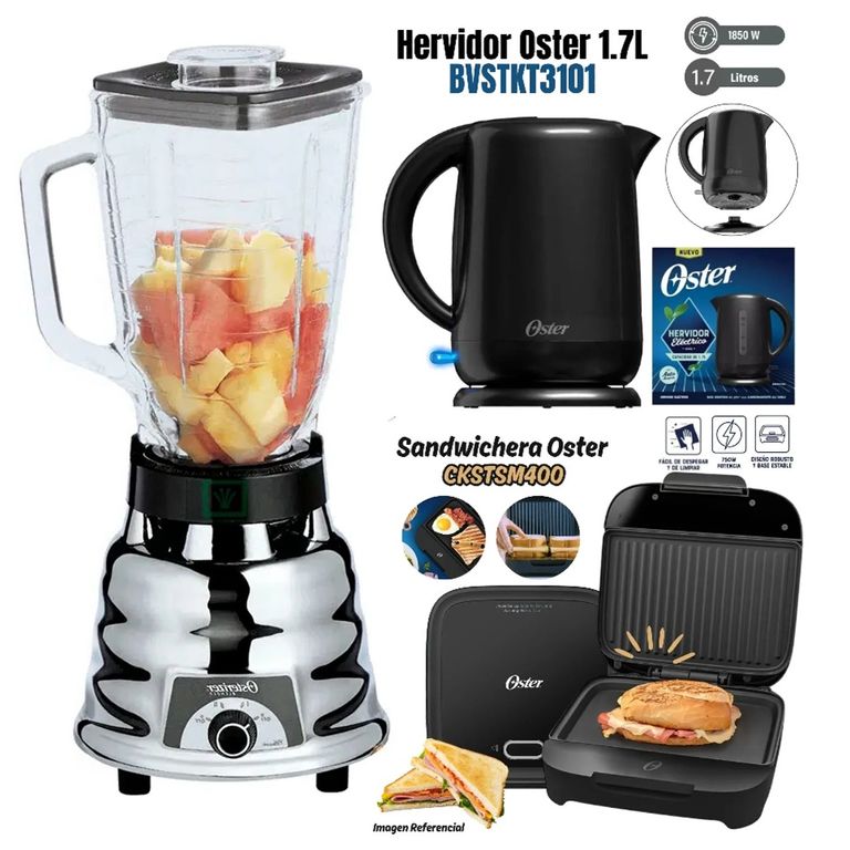 Tricombo Licuadora 2 Velocidades+SANDWICHERA+Hervidora