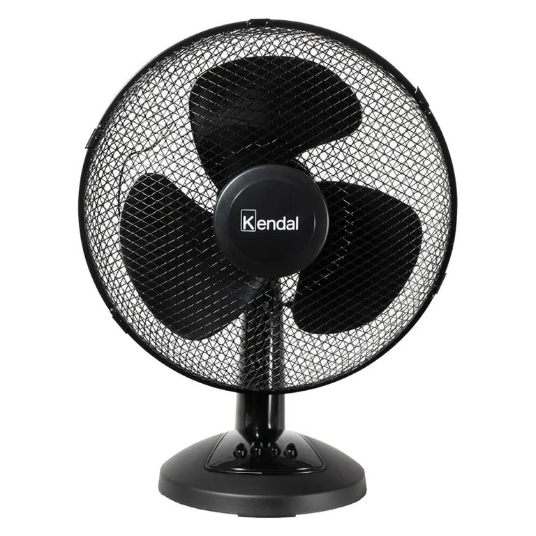 Ventilador Sobremesa Negro 12 Pulgadas, Silencioso, 2 Velocidades, Motor De Cobre, Potencia 30w