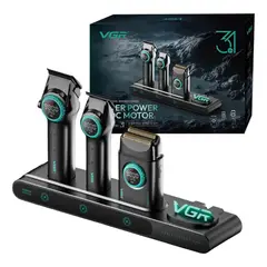 OEM - Máquina De Cortar Pelo VGR 3 En 1 Profesional Con Trimmer y Shaver USB-C