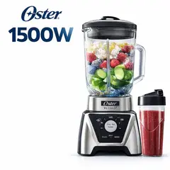 OSTER - Licuadora Xpert 1500W Tecnología Reversible Vaso Vidrio 2L + Blend N Go 750ml BLST3B-CPG