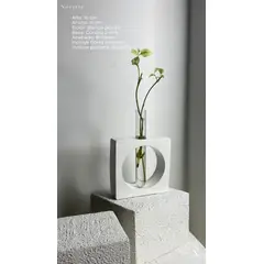 GENERICO - Florero minimalista con probeta para flores vivas y arreglos florales en centros de mesa