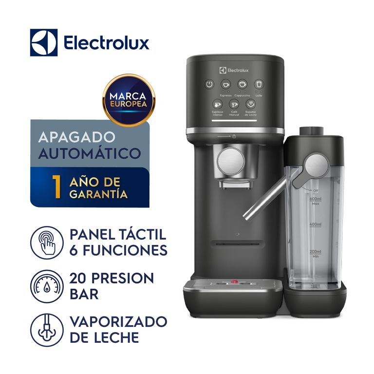Cafetera Espresso Cápsula y Sachet Experience Vaporizador de Leche Negra ECM70