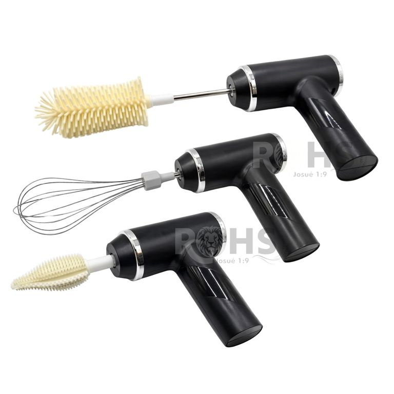 Limpiador Eléctrico Multifuncional Con Accesorios Y Batidor Para Limpieza Del Hogar Negro