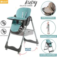 EBABY - Silla de Comer Rudy con llanta Celeste