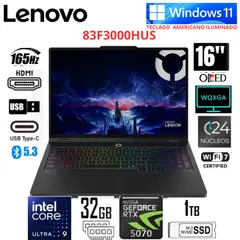 LENOVO - Laptop Legion Pro 5i 16" OLED – Intel Core Ultra 9 275HX, RTX 5070, 32GB RAM, 1TB SSD