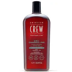 AMERICAN CREW - 3-in-1 Chamomile+Pine Shampoo, Conditioner and Body Wash 1000ml