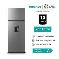 Hisense - Refrigeradora 205 Litros + Dispensador de Agua Plateado RD267H + 1 Año de Garantía (2026)
