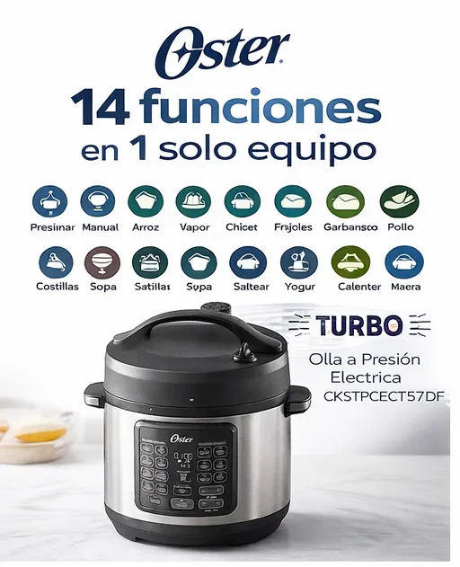 Multiolla 5.7L 14 Funciones Olla a Presión Eléctrica Digital CKSTPCECT57DF