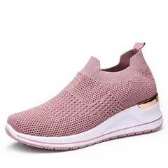 GENERICO - Zapatillas Mujer con plataforma , Antitranspirantes Malla Textil Urbana Brillo Sutil