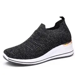GENERICO - Zapatillas Mujer con plataforma , Antitranspirantes Malla Textil Urbana Brillo Sutil