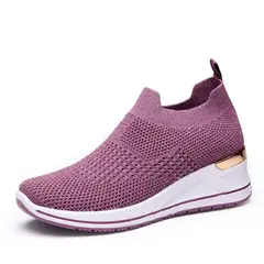 GENERICO - Zapatillas Mujer con plataforma , Antitranspirantes Malla Textil Urbana Brillo Sutil