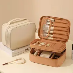 GENERICO - Maletín Organizador de Maquillaje Profesional con Divisiones Ajustables Cosmetiquera Portátil