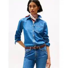 TOMMY HILFIGER - BLUSA W HERITAGE CHAMBRAY LS SHIRT M TH