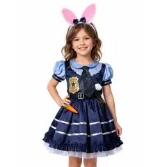 GENERICO - Disfraz Judy Hopps Coneja Policia Vestido Zootopia - Talla 6 a la 12