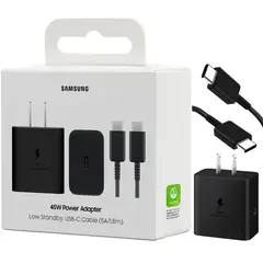 SAMSUNG - Cargador 45Watts Galaxy A57 Ultra Cable 1.8m Carga Rápida Negro
