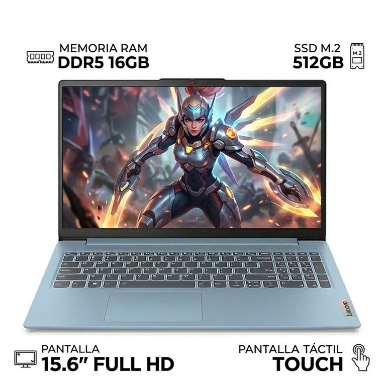 Laptop Intel Core i5 12450H DDR5 16GB 512GB IDEAPAD SLIM 3 12° Gen 15.6” FULL HD TOUCH