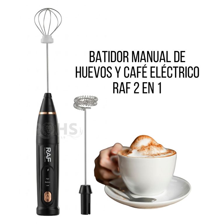 Batidor Eléctrico RAF Recargable 2 En 1 Con Varillas Para Cocina 3 Velocidades R.787B
