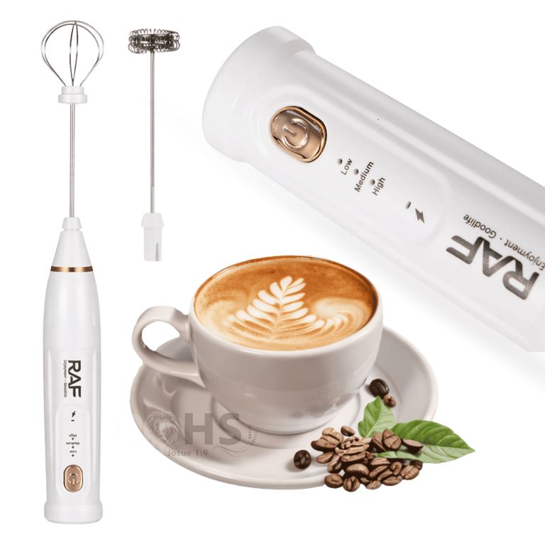 Batidor Eléctrico RAF Recargable 2 En 1 Con Varillas Para Cocina 3 Velocidades R.787W
