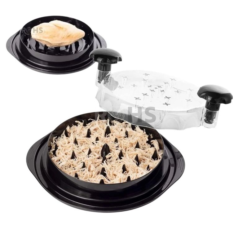 Desmenuzador De Carne Y Pollo Manual Con Tapa Transparente Y Base Antideslizante