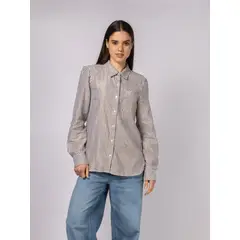 TOMMY HILFIGER - Camisa de rayas con acabado brillante TH