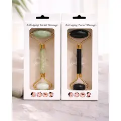 MAJIKA - Rodillo Facial de Jade Antiedad Doble Cabezal + Masajeador Facial