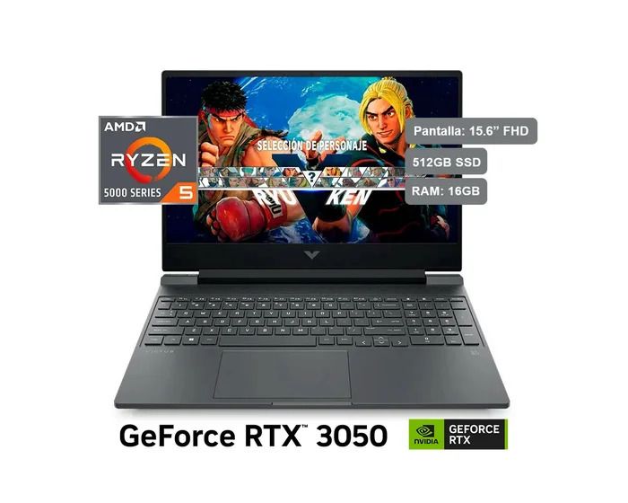 Laptop Gamer Victus de 15.6, modelo 15-fb0104la, 16GB RAM, disco sólido de 512GB