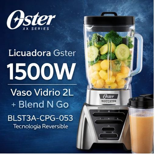 Licuadora Xpert Series 1500W Vaso de Vidrio 2L + Blend N Go BLST3A-CPG Tecnología Reversible
