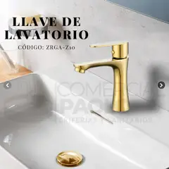 GENERICO - LLAVE DE LAVATORIO MINIMALISTA AL MUEBLE DORADO ZRGA-Z10 BRATIA