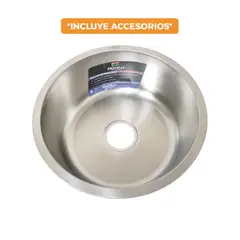 FRATELLI - LAVADERO DE COCINA CIRCULAR ACERO INOXIDABLE SATINADO 42 X 42 X 18 CM LP-4242