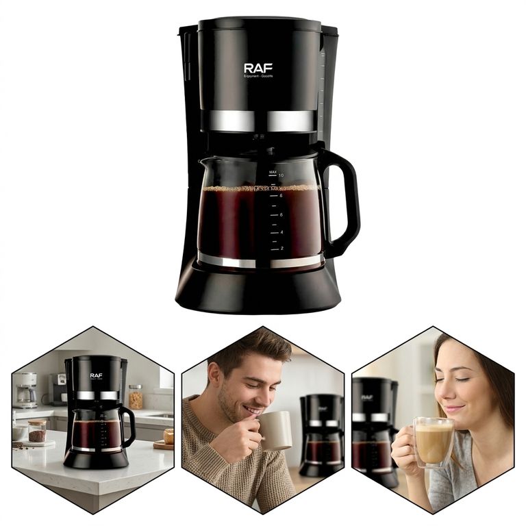 Cafetera Eléctrica - Calentador Automático y Filtro Permanente 4 a 6 Tazas de Café Pasado