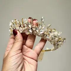 ANADE HANDMADE - CORONA TOCADO TIARA ACCESORIO PARA NOVIA