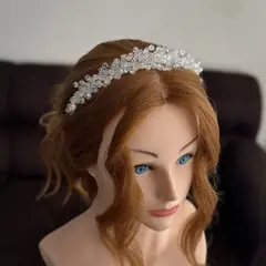 ANADE HANDMADE - TIARA DIADEMA TOCADO NOVIA QUINCEAÑERA INVITADA