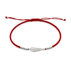 SANTORAL - Pulsera Ala Angel - Hilo Rojo y Plata