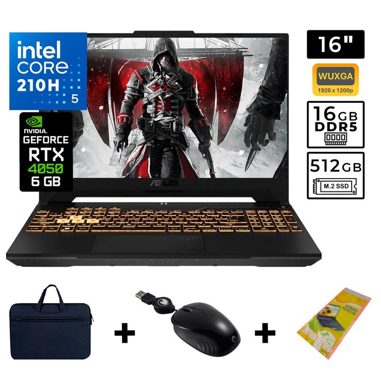LAPTOP TUF GAMING F16 FX607VU-RL048 - INTEL CORE 5 210H, RAM 16GB DR5, SSD 512 GB
