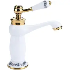 PUREPOWER - Grifo de Lavabo de Baño y Cocina ,Grifo de Cerámica de Latón Antiguo ,Agua Fría/Caliente