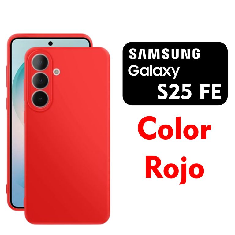 Case Silicone Compatible para Samsung S25 FE Rojo con Marca